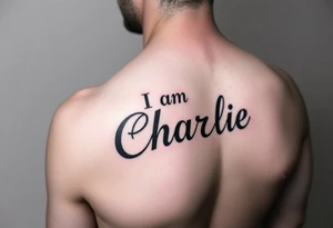 an artistic and reverent version of "I am Charlie" to honor the late great Charlie Kirk. Location is forearm. tattoo idea