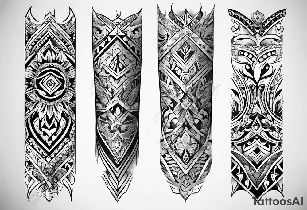 Tribal arm sleeve tattoo idea