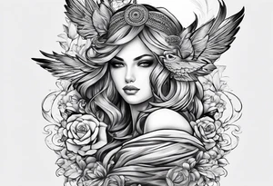 Immagine con acchiappa sogni e doppia personalità tattoo idea