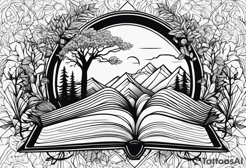 Nature book lover tattoo idea