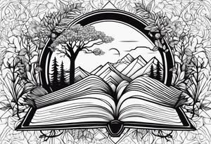 Nature book lover tattoo idea