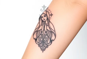 Russian orthodox virgin mary crossing arms tattoo idea