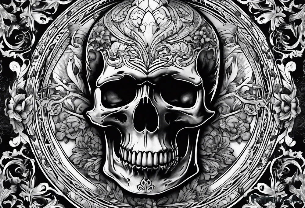 someone raising a skeleton tattoo idea