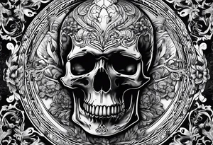 someone raising a skeleton tattoo idea
