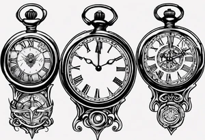 Roman numeral 4 highlighted on antient pocket watch tattoo idea