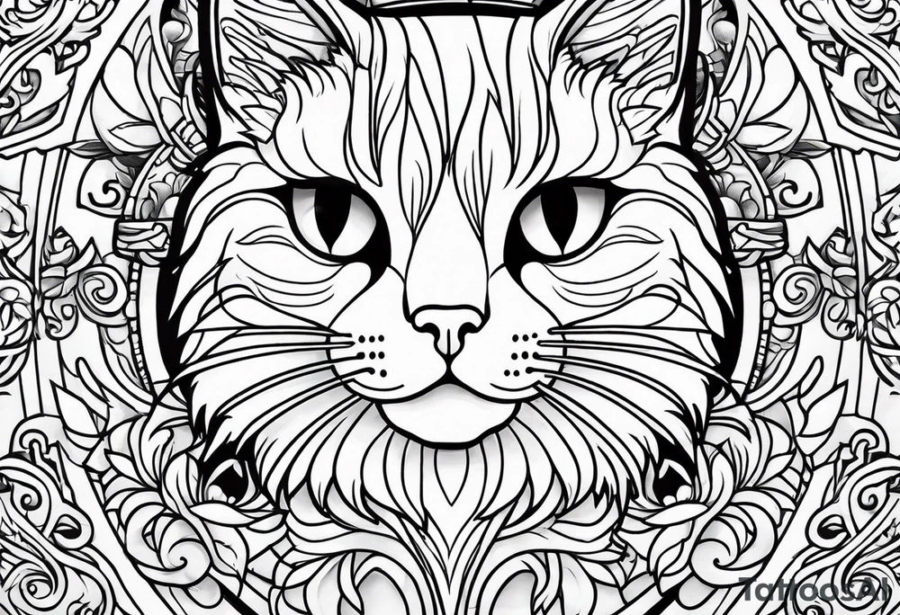 Childish cat tattoo idea