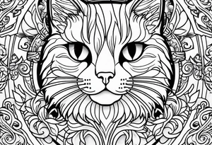 Childish cat tattoo idea