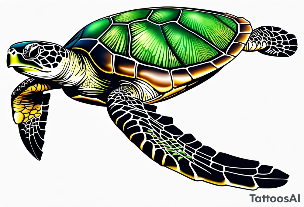green sea turtle tattoo idea
