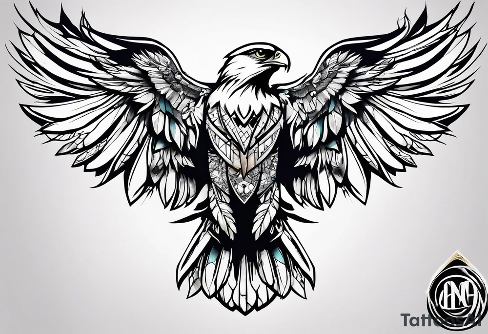 Star hawk tattoo idea