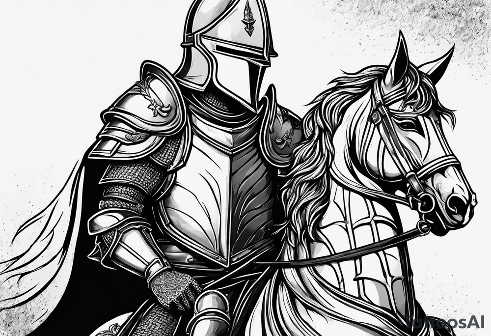 knight in heavy armor tattoo idea