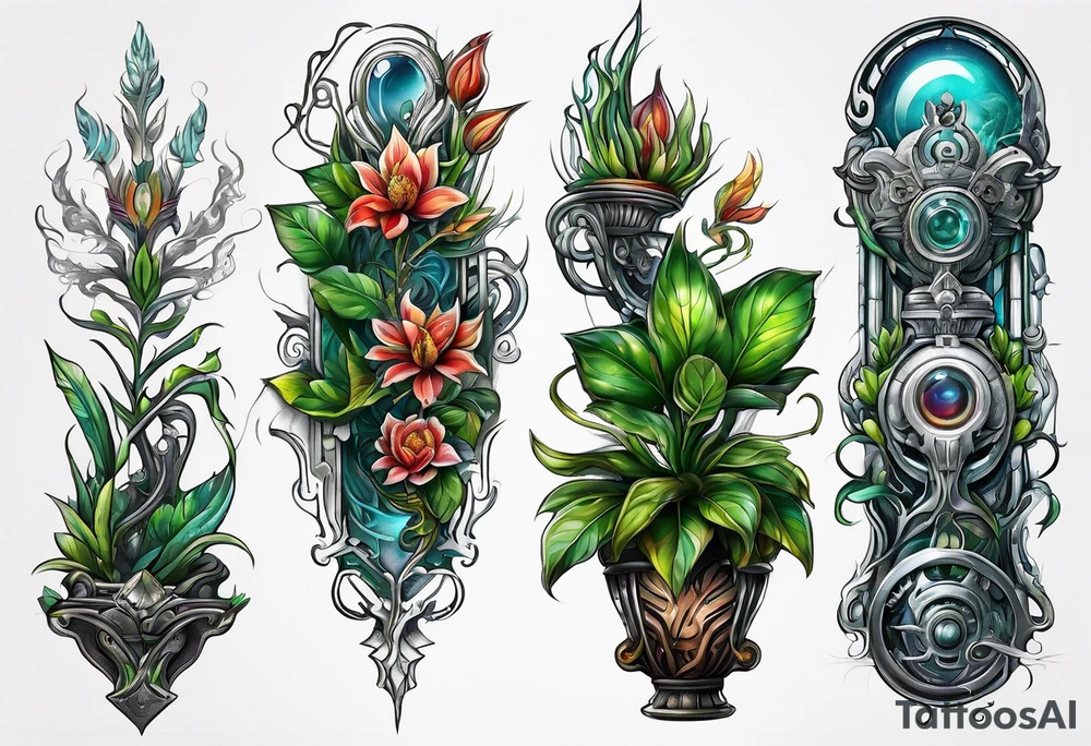 scifi plants tattoo idea