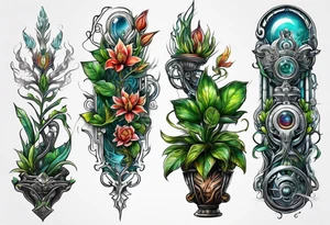 scifi plants tattoo idea