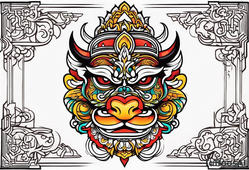 Balanise Barong side view tattoo idea
