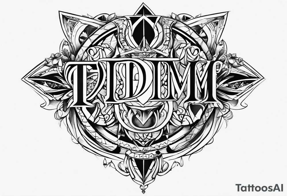 the letters TDM tattoo idea