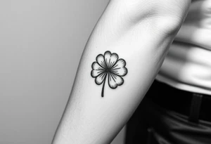 A red five leaf clover tattoo idea