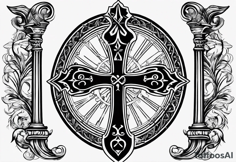 The symbol of Matthias a open Bible and a battle Axe tattoo idea