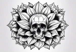 Sunflower, skull,
 mental health tattoo idea