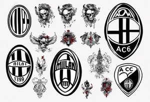 Ac milan, trash polka style tattoo idea
