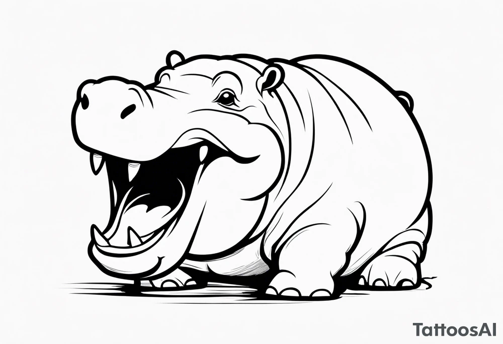 Baby hippo laughing tattoo idea