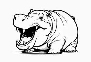 Baby hippo laughing tattoo idea