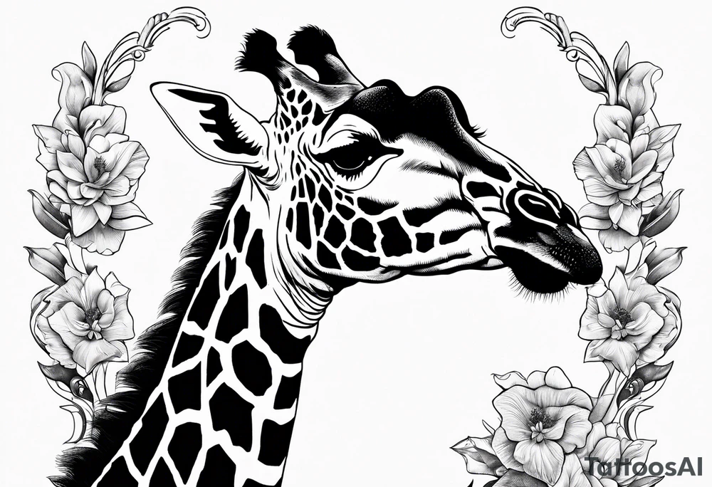 full whole complete giraffe tattoo idea