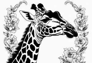 full whole complete giraffe tattoo idea