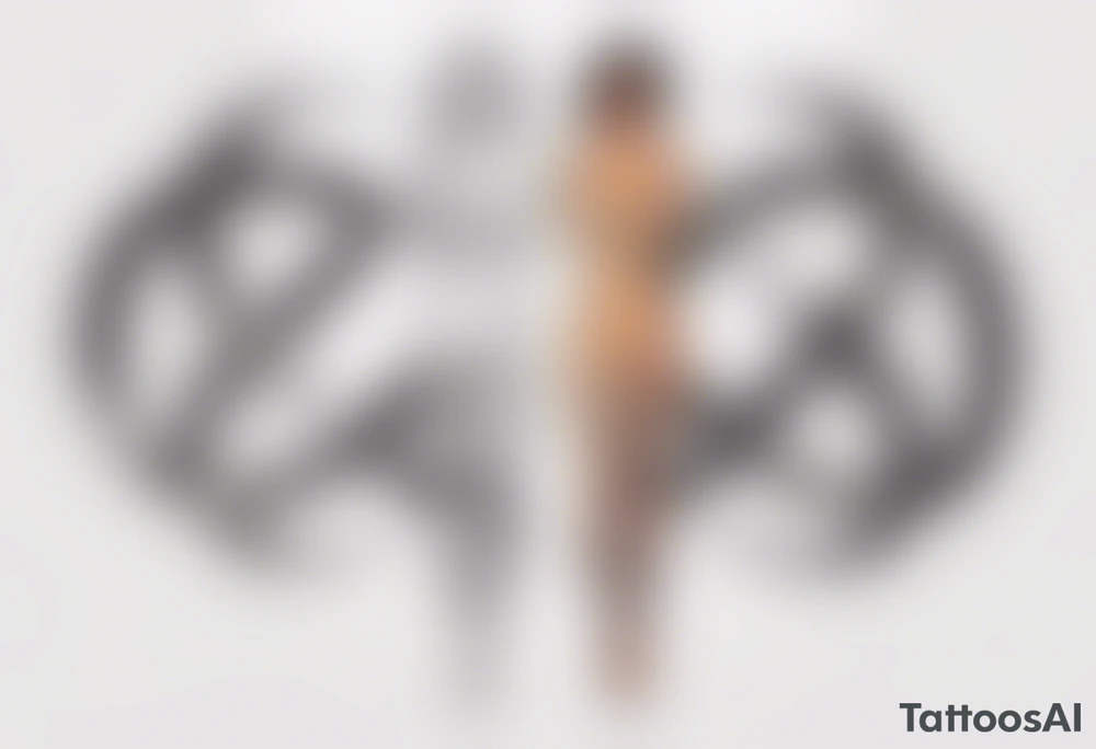 infinite symbol and 2 woman symbol merged with man symbol tattoo idea