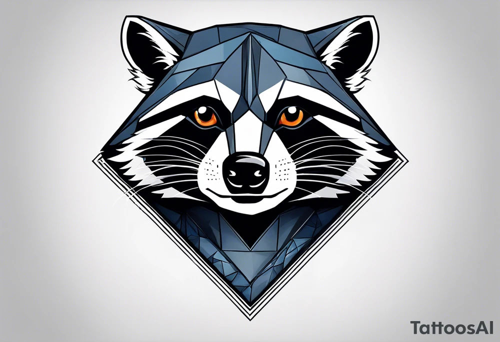 Raccoon wearing a white Superman logo on a black hoodie tattoo idea