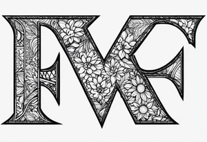 A dog paw with the letters K,F,K,A in each dog paw tattoo idea