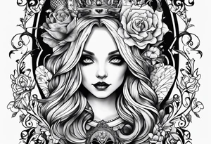 Gothic Alice in wonderland tattoo idea