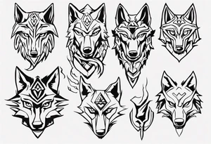 simple wolf head from zelda twilight princess front tattoo idea