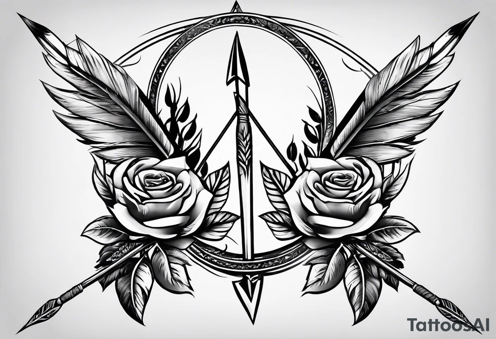 indian arrows with a rose tattoo idea
