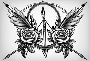 indian arrows with a rose tattoo idea