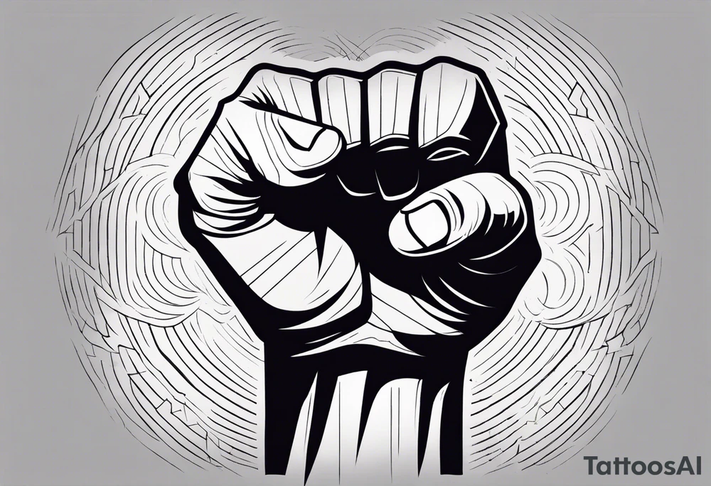 A clenched fist on the back using negative space techniques tattoo idea A clenched fist on the back using negative space techniques tattoo idea