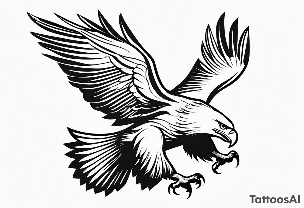 eagle full body fly vector tattoo idea