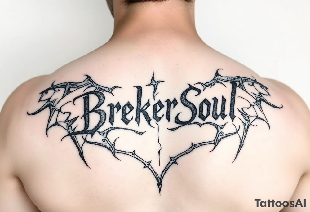 Broken Soul in calligraphy tattoo idea