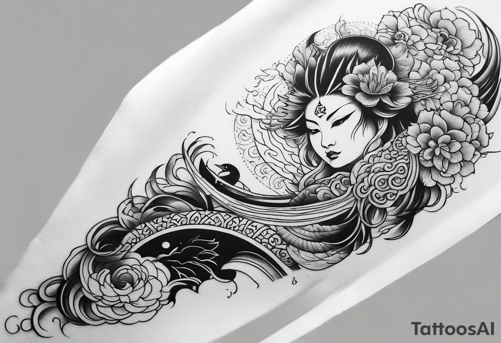 Reincarnation long forearm tattoo tattoo idea
