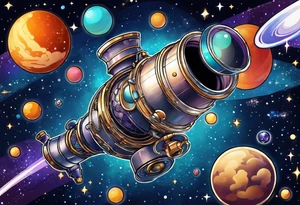 Bubbles outer space telescope tattoo idea