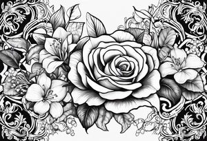 Rose, orchid, lily, marigolds, hydrangeas, begonia, dog wood, gerber daisies tattoo idea
