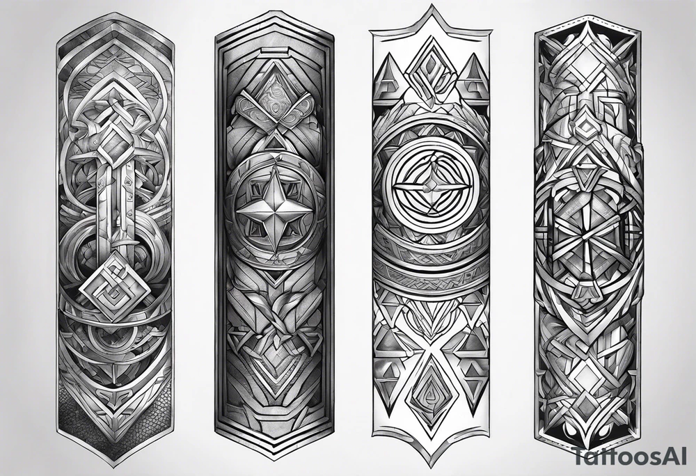 Norse military  arm sleeve tattoo idea