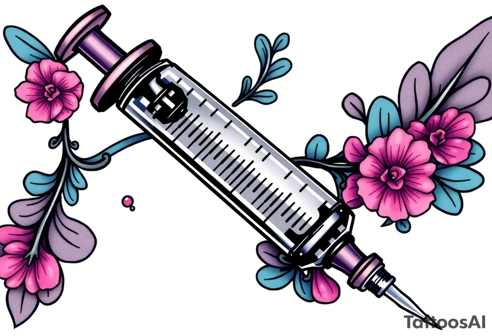 syringe  junkie tattoo idea