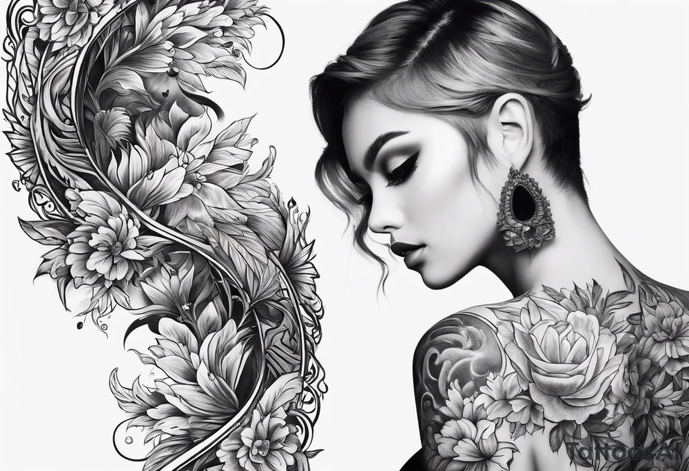 Back neck tattoo idea