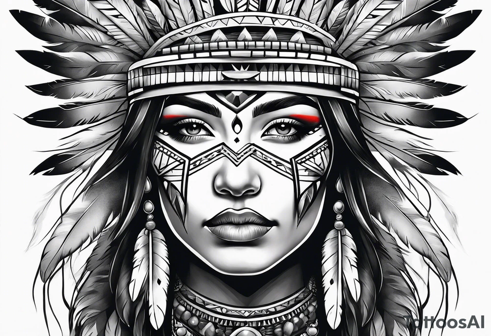 Native American woman spirit tattoo idea