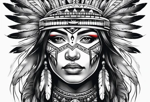 Native American woman spirit tattoo idea