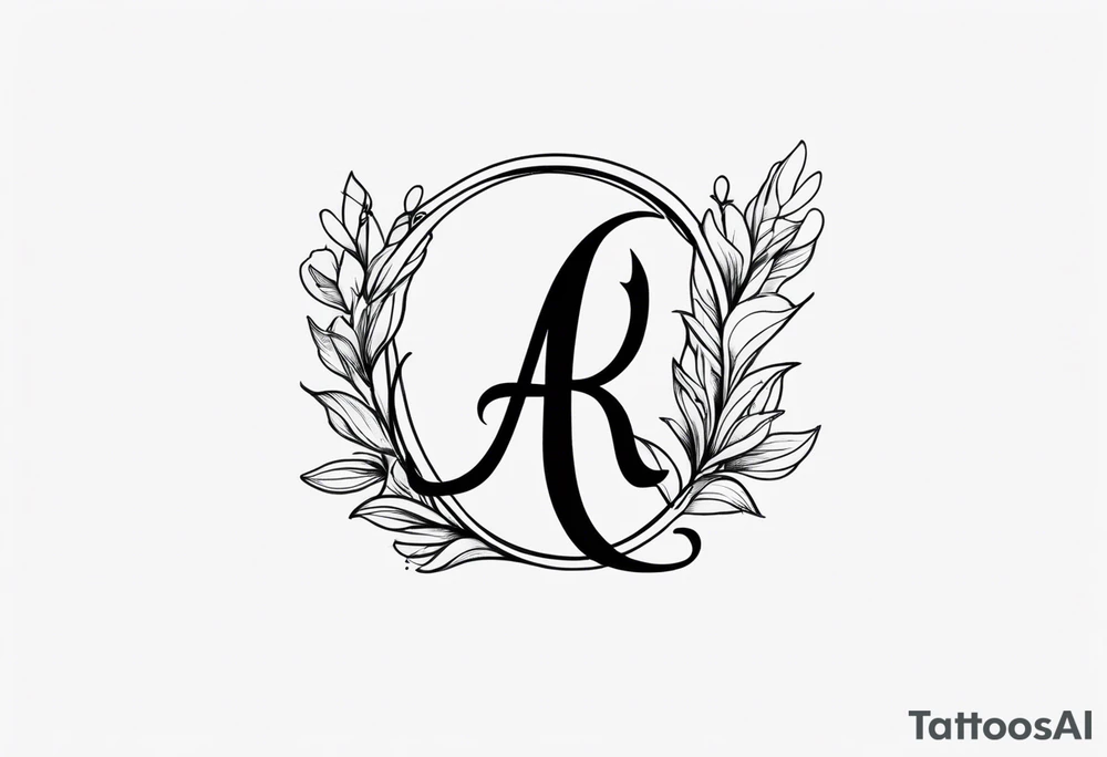 A headband with the letters A R in the middle tattoo idea