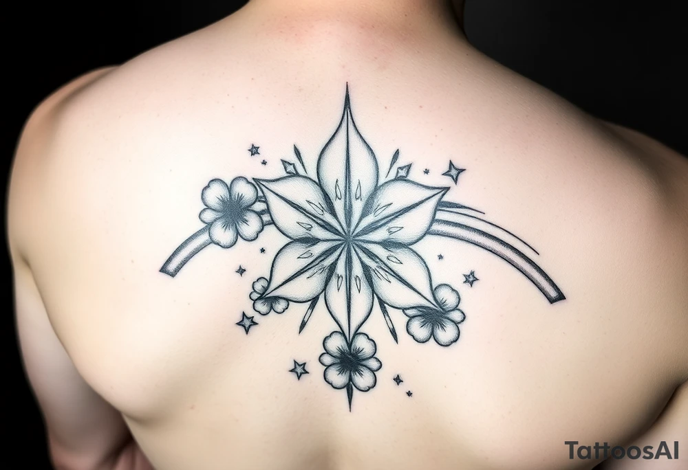 Star four leaf clovers and rainbows tattoo idea