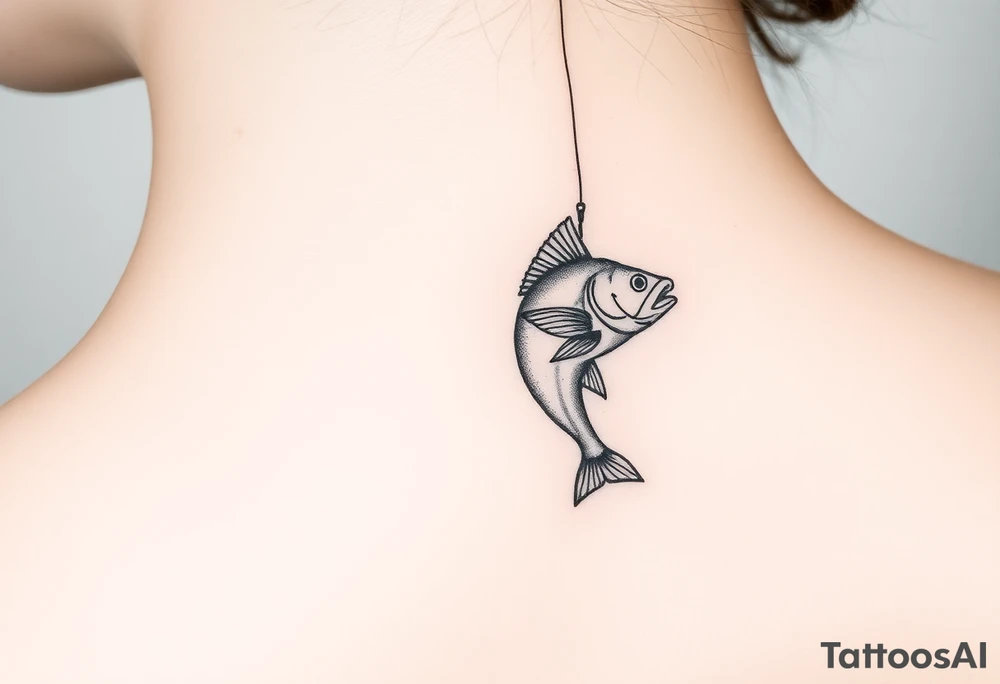 Fishing ride with South Carolina dangling from the line tattoo idea