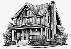 House on fire tattoo idea