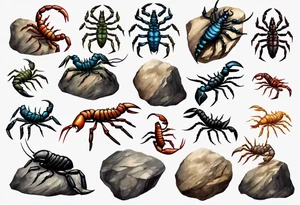 tiny scorpion on a rock tattoo idea