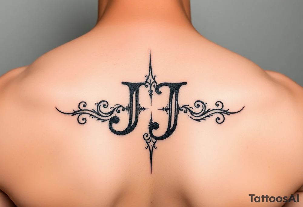 2 letter j interlining for a tattoo on a wrist it’s for a male tattoo idea